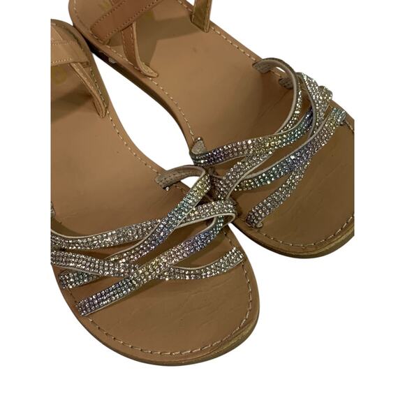Size 2 Mix No6 Girls Sandals Rhinestones Flat Stella Strappy - Picture 7 of 11